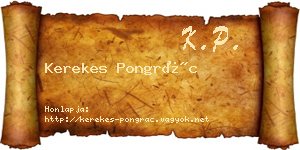 Kerekes Pongrác névjegykártya